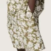 Pantaloni scurți din pânză de bumbac pentru băieți Journey, cu imprimeu floral verde și alb