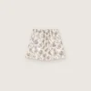 Pantaloni scurți pentru femei din poplin de bumbac alb-negru cu imprimeu floral