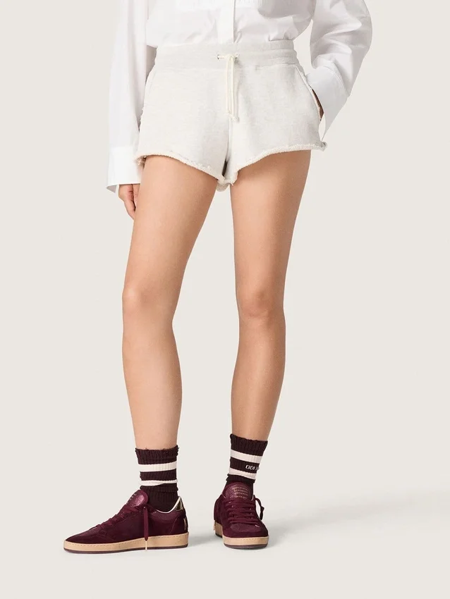 Pantaloni scurți pentru femei Star din fleece gri melanj
