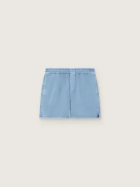 Pantaloni scurți unisex din twill de bumbac albastru deschis