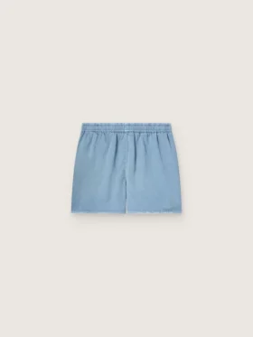 Pantaloni scurți unisex din twill de bumbac albastru deschis
