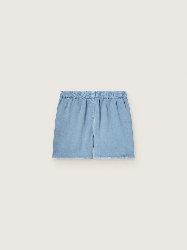 Pantaloni scurți unisex din twill de bumbac albastru deschis