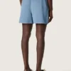 Pantaloni scurți unisex din twill de bumbac albastru deschis