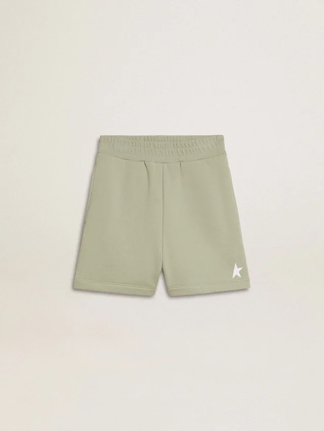 Pantaloni scurți verde deschis cu stea albă