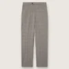 Pantaloni slim fit pentru bărbați, cu model Prince of Wales în carouri gri
