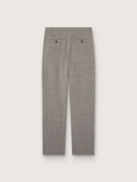 Pantaloni slim fit pentru bărbați, cu model Prince of Wales în carouri gri