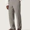 Pantaloni slim fit pentru bărbați, cu model Prince of Wales în carouri gri