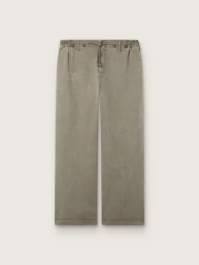 Pantaloni unisex din denim gri, cu șnur și stea