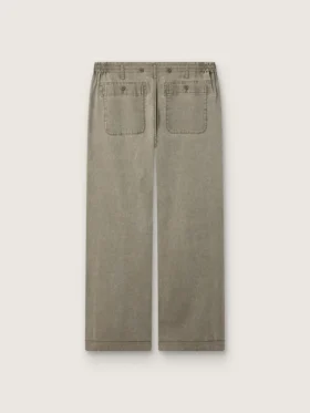 Pantaloni unisex din denim gri, cu șnur și stea