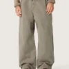 Pantaloni unisex din denim gri, cu șnur și stea
