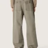 Pantaloni unisex din denim gri, cu șnur și stea