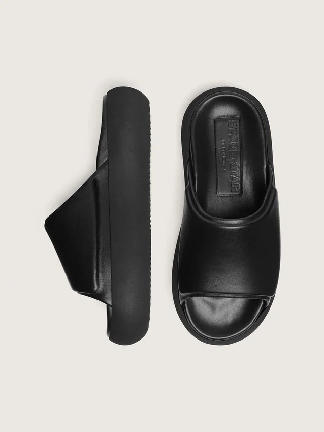 Pantofi slip-on Space-Star pentru bărbați din piele neagră