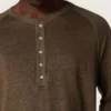 Pulover cu mâneci lungi pentru bărbați din tricot de in maro-carapace de broască țestoasă