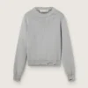 Pulover pentru femei cu guler rotund din bumbac gri