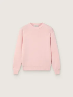 Pulover unisex roz cu nervuri, marca Golden, pentru copii, cu logo Golden pe spate