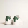 Purestar cu stea albă pe bază biologică și bandă de piele verde mată la călcâi