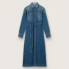 Rochie-cămașă din denim pentru femei, cu curea