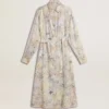 Rochie-cămașă pentru femei cu imprimeu floral multicolor cu paiete