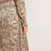 Rochie midi din amestec de mătase pentru femei, cu imprimeu floral
