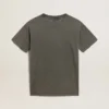 Rochie-tricou gri pentru femei, cu finisaj uzat
