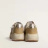 Running Sole din nubuc bej cu stea din piele bej