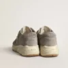 Running Sole pentru femei din piele de căprioară gri, cu stea din piele de căprioară gri și bandă la călcâi