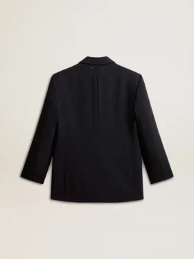 Sacou blazer pentru femei din amestec de lână, albastru închis