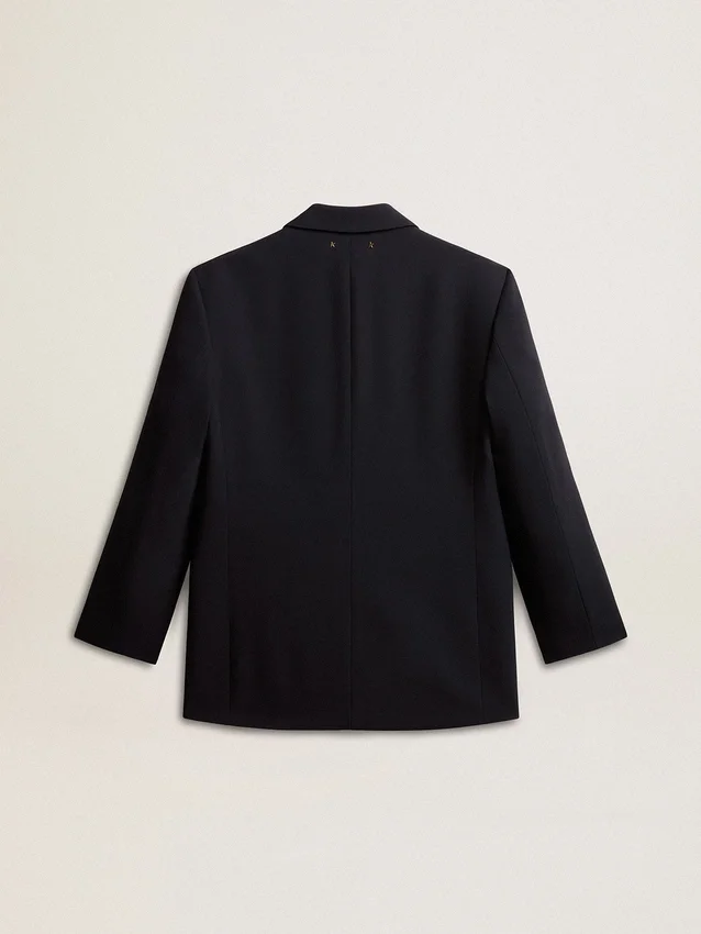 Sacou blazer pentru femei din amestec de lână, albastru închis