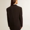Sacou blazer pentru femei din amestec de lână, albastru închis