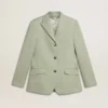 Sacou blazer pentru femei din lână verde salvie