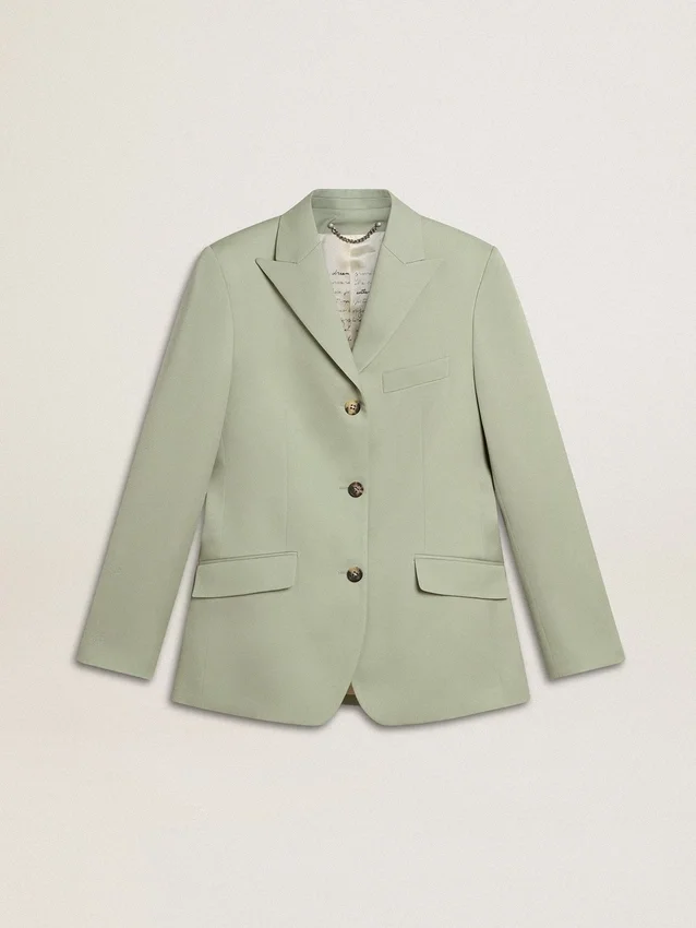 Sacou blazer pentru femei din lână verde salvie