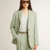Sacou blazer pentru femei din lână verde salvie