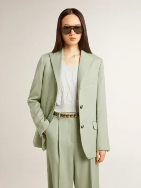 Sacou blazer pentru femei din lână verde salvie