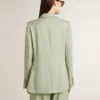 Sacou blazer pentru femei din lână verde salvie