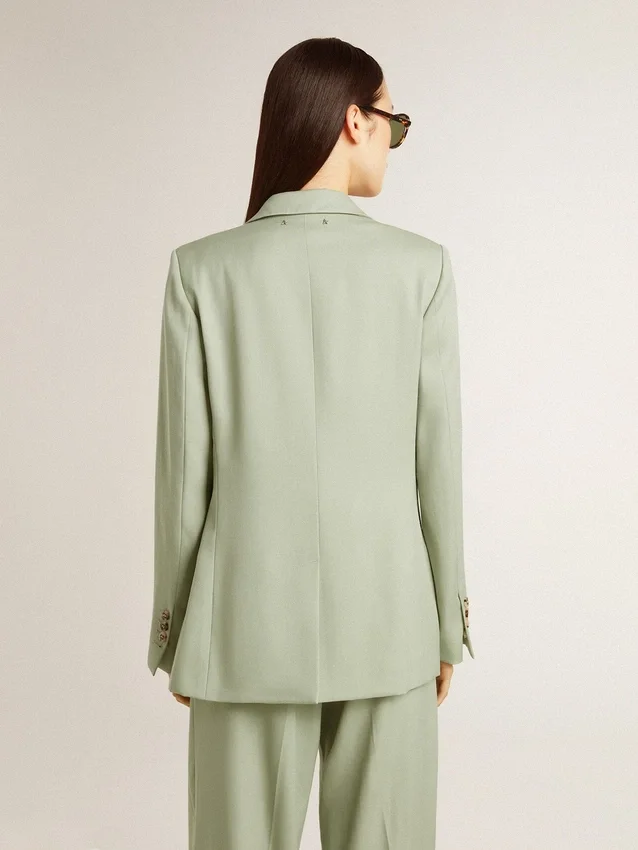 Sacou blazer pentru femei din lână verde salvie
