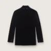 Sacou bărbătesc cu două rânduri de nasturi, din catifea neagră, cu revere din satin negru