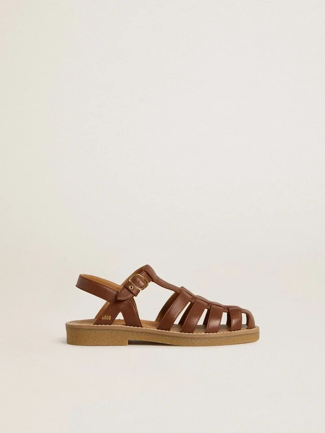 Sandale Maxime Junior din piele maro