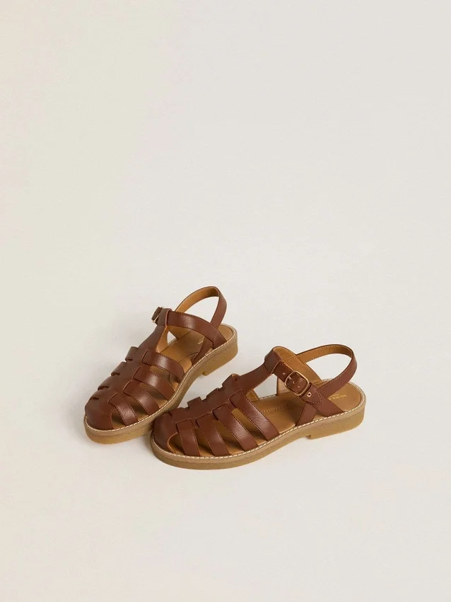 Sandale Maxime Junior din piele maro