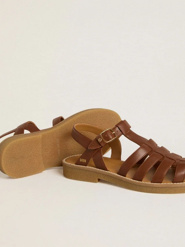 Sandale Maxime Junior din piele maro