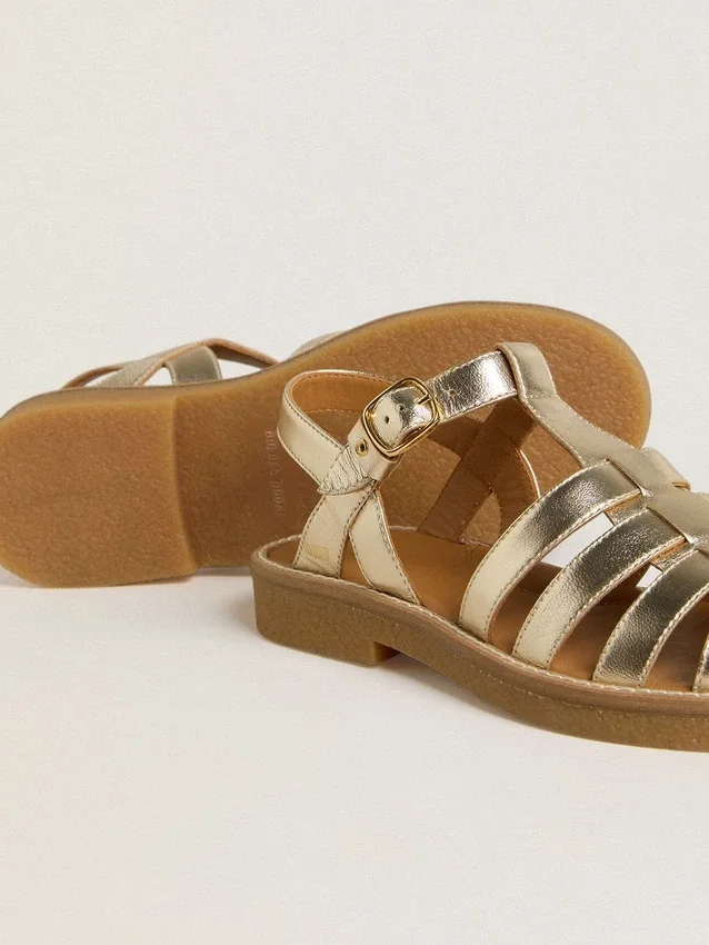 Sandale Maxime Young din piele aurie