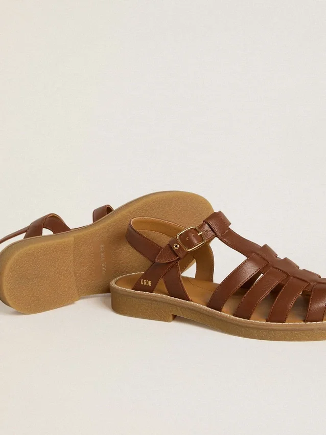 Sandale Maxime Young din piele maro