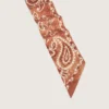 Set de două panglici din țesătură diagonală cu model paisley portocaliu