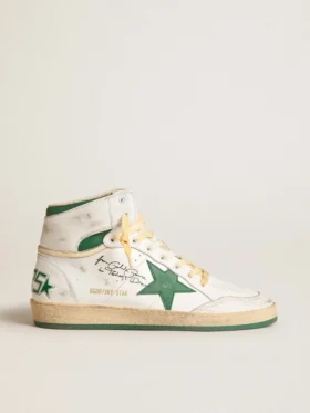 Sky-Star din piele albă cu stea din piele verde