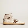 Sky-Star sneakersi cu semnătură pe gleznă și inserții din piele de ponei cu imprimeu leopard