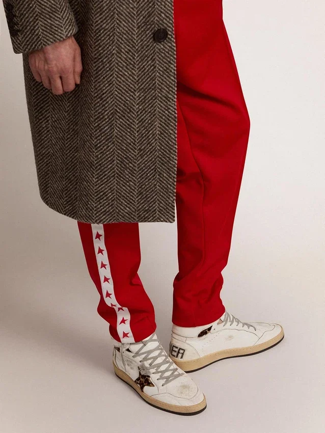 Sky-Star sneakersi cu semnătură pe gleznă și inserții din piele de ponei cu imprimeu leopard