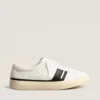Sneakersi sustenabili Yatay Model 1B cu parte superioară albă pe bază biologică și Y negru