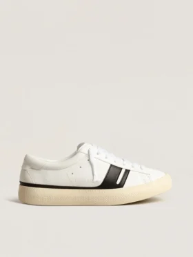 Sneakersi sustenabili Yatay Model 1B cu parte superioară albă pe bază biologică și Y negru
