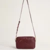 Star Bag din piele roșu-vin cu stea ton pe ton