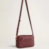 Star Bag din piele roșu-vin cu stea ton pe ton