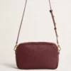 Star Bag din piele roșu-vin cu stea ton pe ton